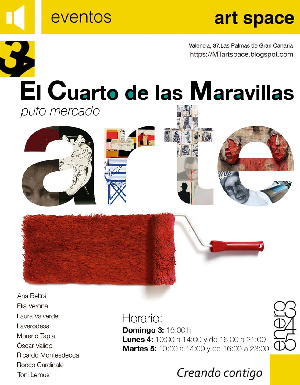 MTartspace abre sus puertas a una edición de “El cuarto de las maravillas. Puto mercado del arte” los días 3, 4 y 5 de enero. // CanariasCreativa.com
