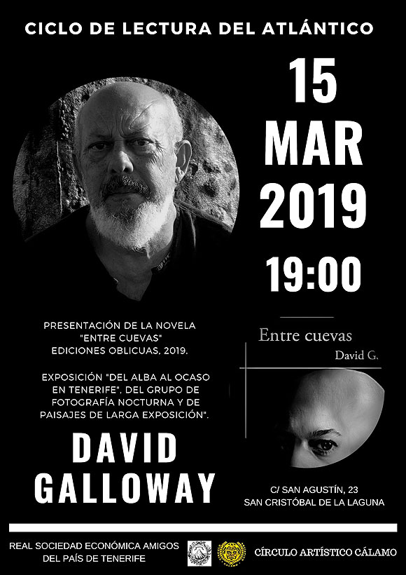 El escritor y guionista David Galloway, presenta su último libro «Entre cuevas» en el Ciclo de Lectura del Atlántico. // CanariasCreativa.com