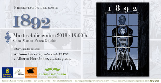 Este próximo martes 4 de diciembre, se presenta el cómic «1892», nuevo trabajo del ilustrador Alberto Hernández junto al escritor Antonio Becerra. // CanariasCreativa.com