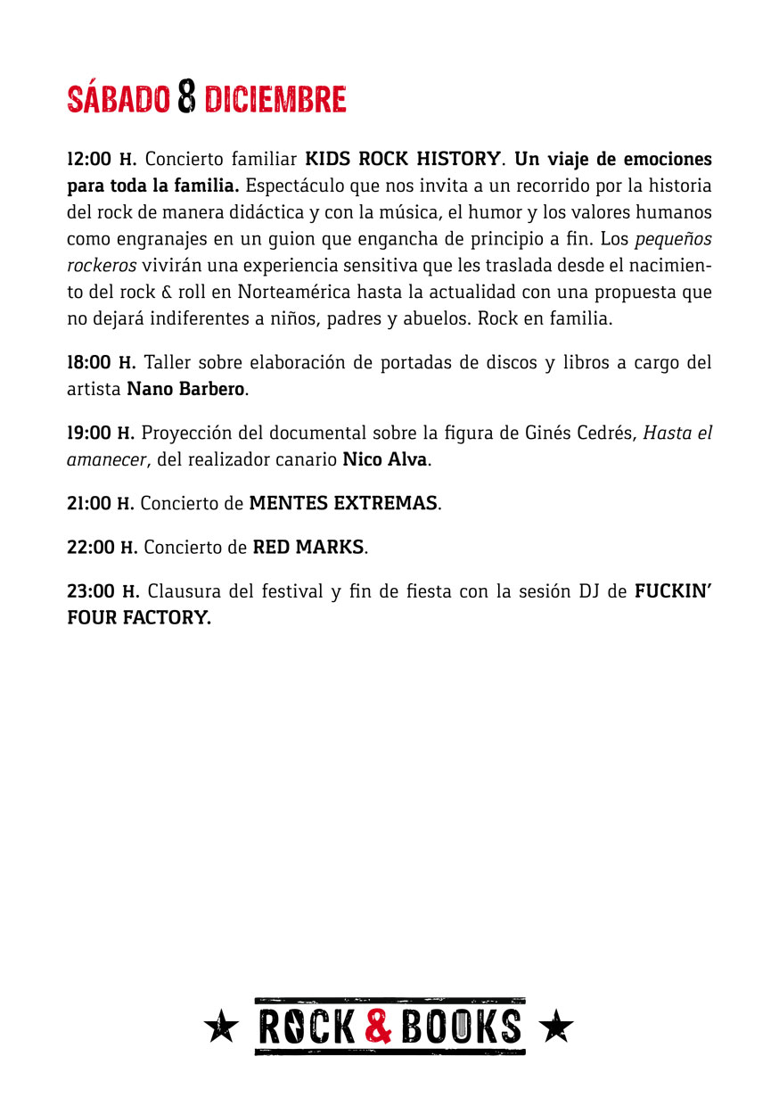 Llega «Rock and books» del 27 de noviembre al 8 de diciembre en Las Palmas de Gran Canaria // CanariasCreativa.com