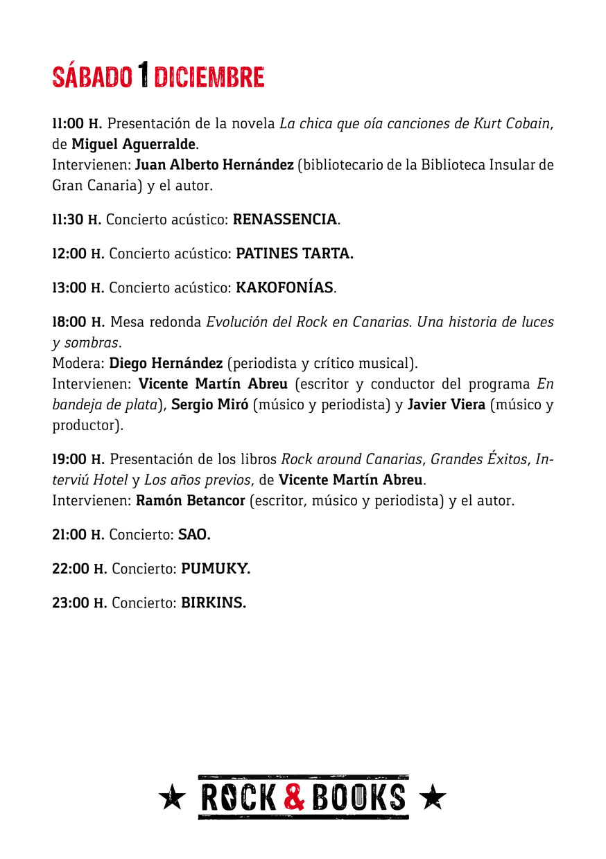 Llega «Rock and books» del 27 de noviembre al 8 de diciembre en Las Palmas de Gran Canaria // CanariasCreativa.com