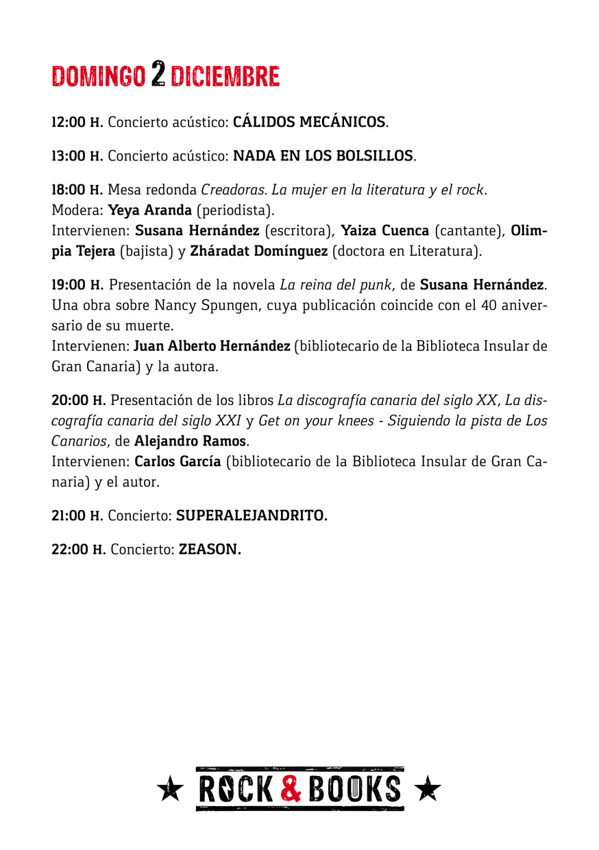 Llega «Rock and books» del 27 de noviembre al 8 de diciembre en Las Palmas de Gran Canaria // CanariasCreativa.com