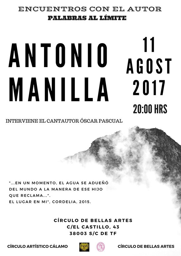 Antonio Manilla protagoniza el "Encuentros con el autor - Palabras al límite" en agosto // CanariasCreativa.com