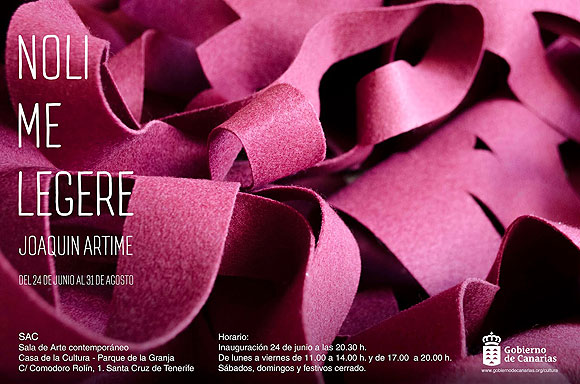 Noli me legere de Joaquín Artime en la SAC hasta el 31 de Agosto // CanariasCreativa.com