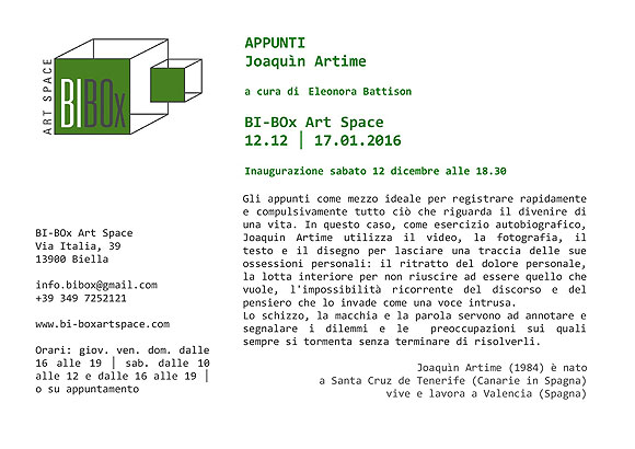 El canario Joaquín Artime expone en BI-Box Art Space (Italia) // CanariasCreativa.com