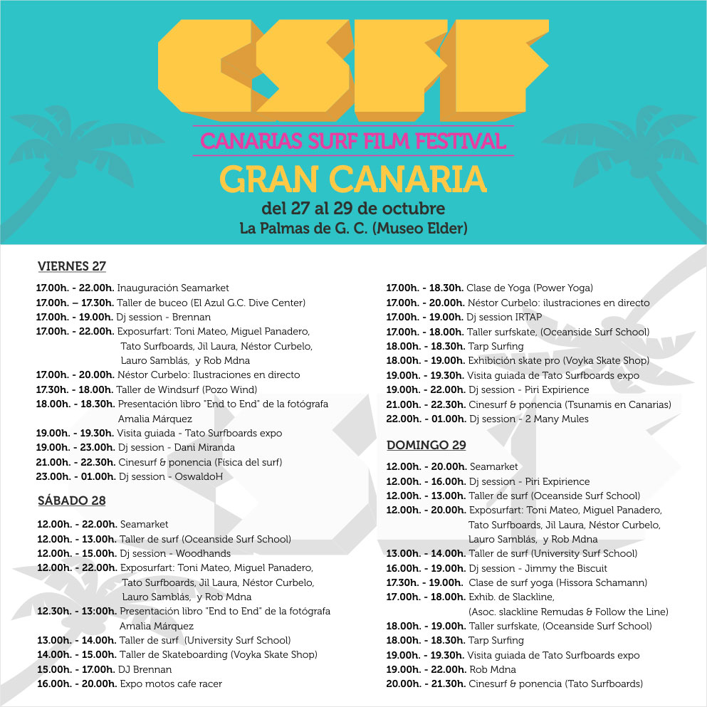 El Canarias Surf Film Festival llega a Gran Canaria, los días 27, 28 y 29 de octubre. // CanariasCreativa.com