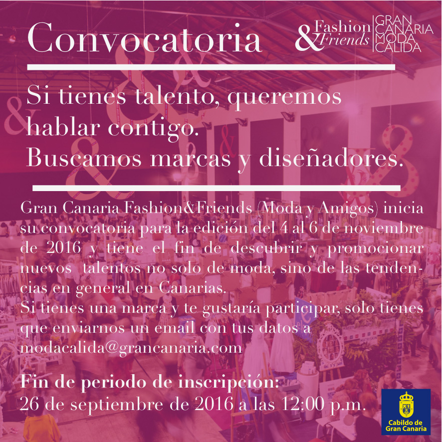 Gran Canaria Fashion & Friends abra convocatoria de participación // CanariasCreativa.com