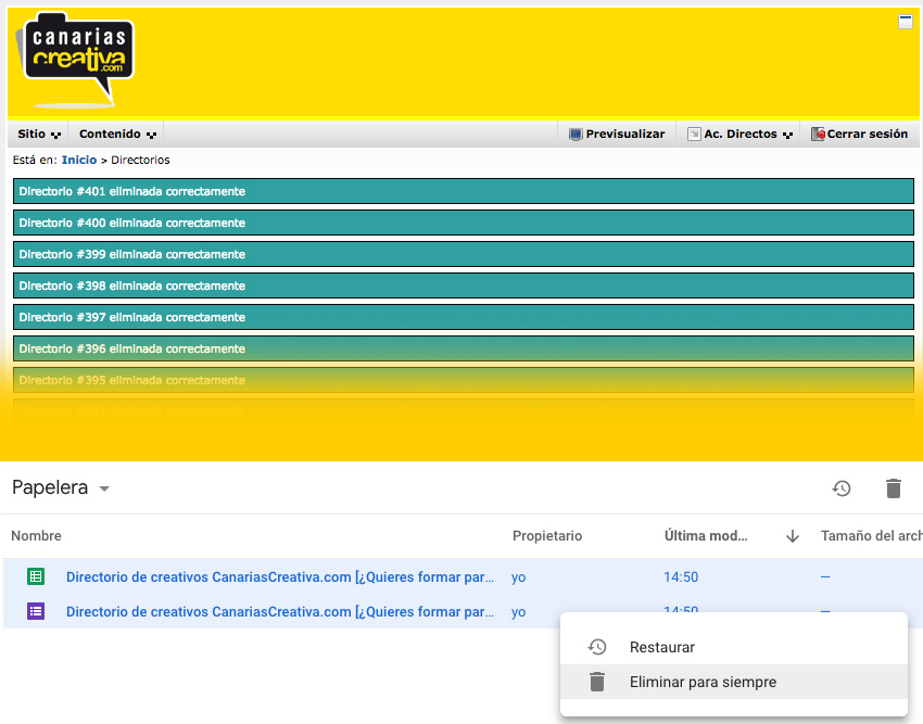 Cerramos el directorio de creativas/os de CanariasCreativa.com, pero no el proyecto :) // CanariasCreativa.com