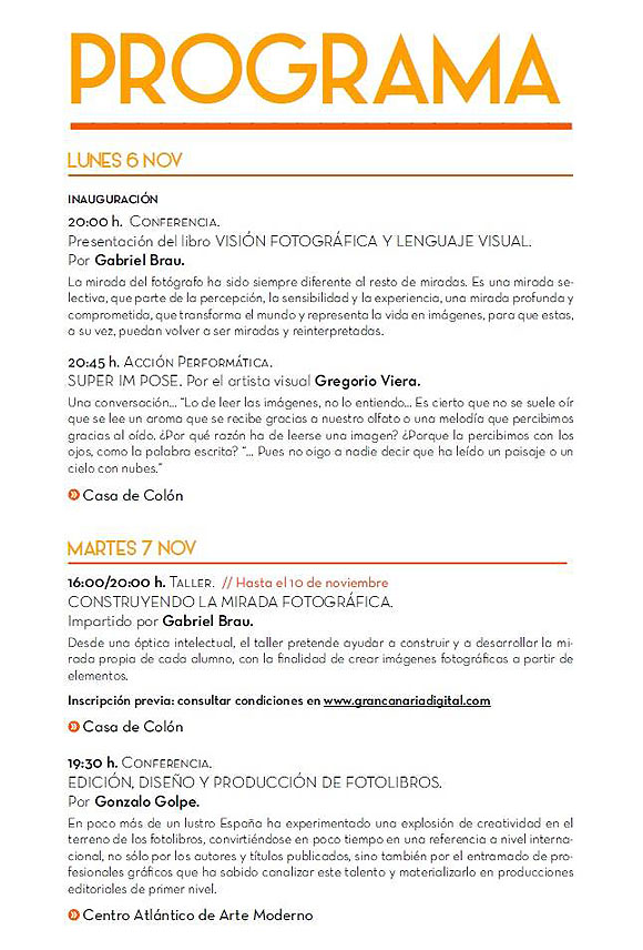 Gran Canaria Foto 17 ya tiene programa de actividades // CanariasCreativa.com