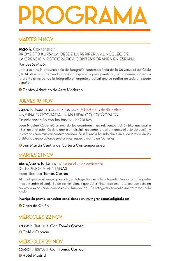 Gran Canaria Foto 17 ya tiene programa de actividades // CanariasCreativa.com