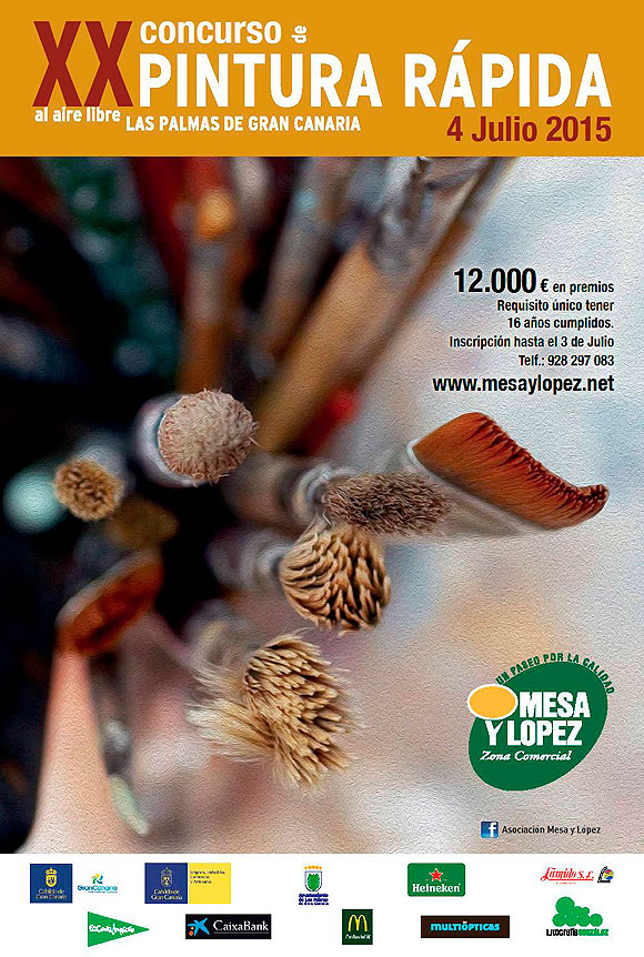 El XX Concurso de Pintura Rápida al Aire Libre de la Zona Comercial Mesa y López, LPGC, se celebrará el próximo 4 de julio // CanariasCreativa.com