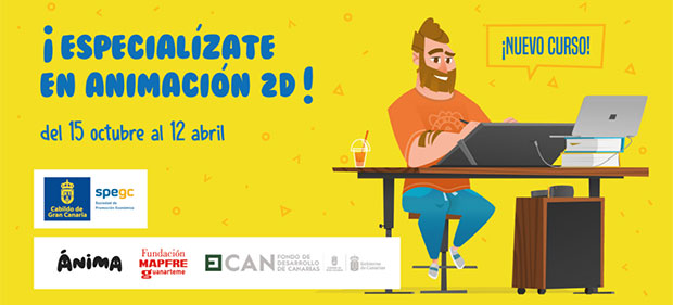 La Spegc lanza el curso de «Animación 2D de Personajes» con la colaboración de Fundación MAPFRE Guanarteme y Ánima // CanariasCreativa.com