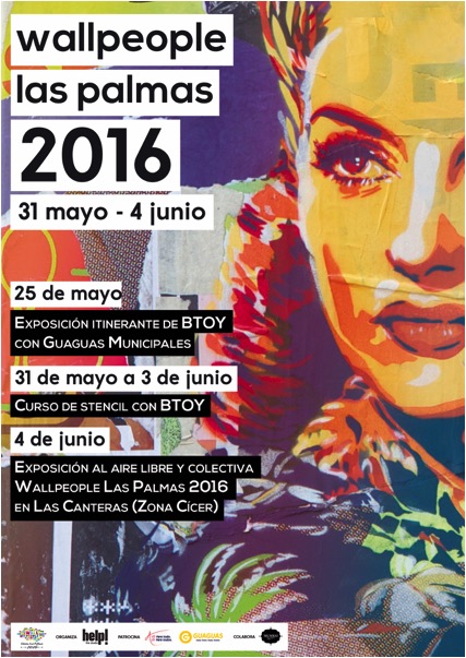 Taller de stencil con la artista BTOY, en Gran Canaria, dentro de WallPeople Las Palmas 2016